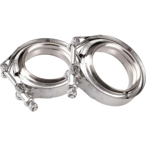 2x Stainless Steel V-Band Clamp Flange Set For Turbos, Discharge Valves, Exhaust Valves