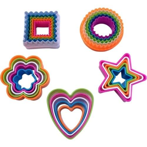 5Pcs Heart Star Cookies Cutter Molds Chirstmas Tree Flower Plastic Cake Mould Biscuit Plunger Forms For DIY Cookies Baking Tools