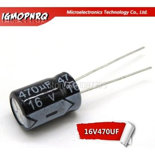 50PCS 16V470UF 8*12mm 470UF 16V 8x12mm Aluminum Electrolytic Capacitors DIP