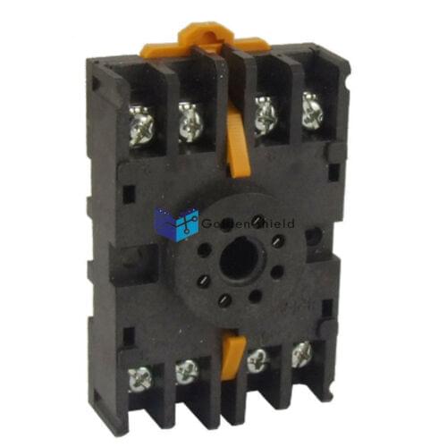 8PFA DIN Rail Mount 8 Pin Time Relay Socket Octal Base Screw