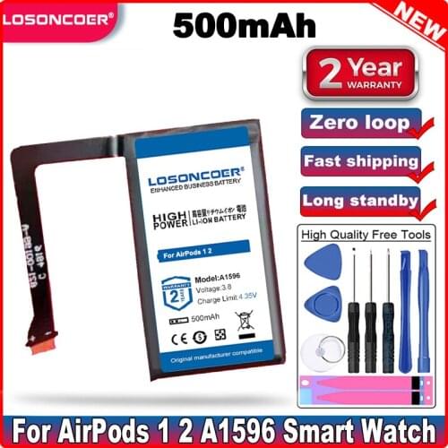 500mAh A1596 Battery For APPLE iPhone Bluetooth Headset Charging Compartment Battery For Airpods 1 2 Wireless Charging box A1596