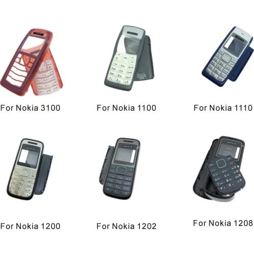 Complete front cover keyboard for Nokia 1100 1110 1116 3100 battery back cover High quality housing+Keypad