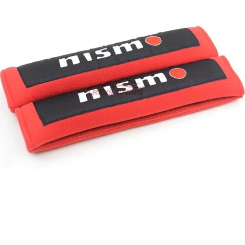 Black/Red Cotton JDM Racing Style Comfortable Nismo Auto Car Seat Belt Shoulder Pad Safety Seatbelt Harness Cover For Nissan