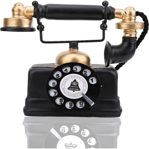 Decorative Telephone, Corded Wired Vintage Telephone Classic Retro Landline Telephone Decorative Rotary Dial with Hanging