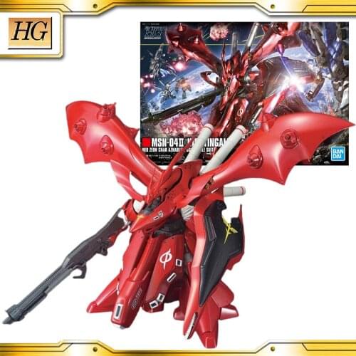 Original BANDAI Gundam HG 1/144 MSN-04 II NIGHTGALE Gundam Anime Action figures collection PVC Model Toys
