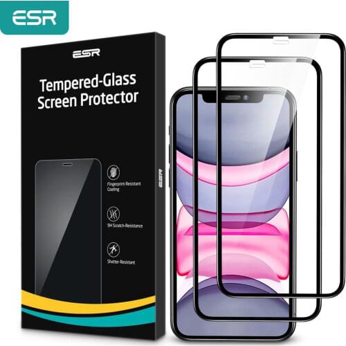 ESR 2PCS Tempered Glass for iPhone 11 12 Pro Max Screen Protector Clear Premium Protective Glass for iPhone X XR XS Max Glass