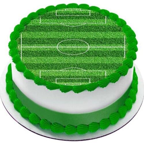 Football Field Cake Topper Edible Wafer Paper Decorations Kids Baby Boy Birthday Party Supply Cake Decorating Tool Supplies