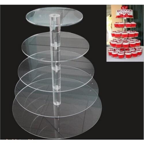 DHL7 Tier Crystal Cupcake Acrylic Stand Wedding Round Cupcakes Stand Birthday Party Cupcake Stand Cake Tools 2SETS