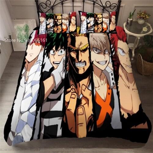 2/3 Pieces My Hero Academia Bedding Set Cartoon Anime Duvet Cover For Children Bed Quilt Cover Home Textile Bedclothes Decor