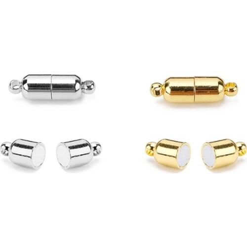 5set Copper Strong Magnet Clasp End Connectors Gold Color Cord Magnetic Clasps For Jewelry Supplies Necklace Bracelets Findings