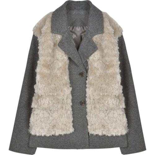 Suit collar woollen coat womens autumn winter 2020 new loose Korean Chinese long cashmere coat women plus size Vintage