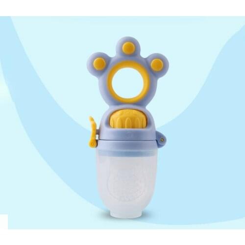 Brightbebe New Trends BPA Free Silicone Reusable Pouch Nipple Teether Infant Teething Silicon Mesh Fresh Fruits Food Baby Feeder