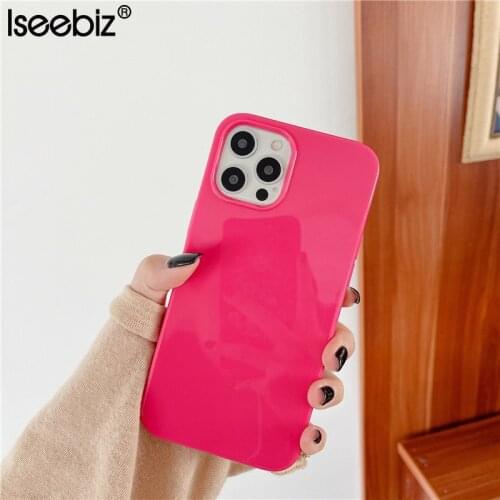 Glossy Candy Color Soft Case For iPhone 11 12 Pro Max Mini X XR XS 7 8 Plus SE 2020 Silicone Protection Solid Phone Cover Cases