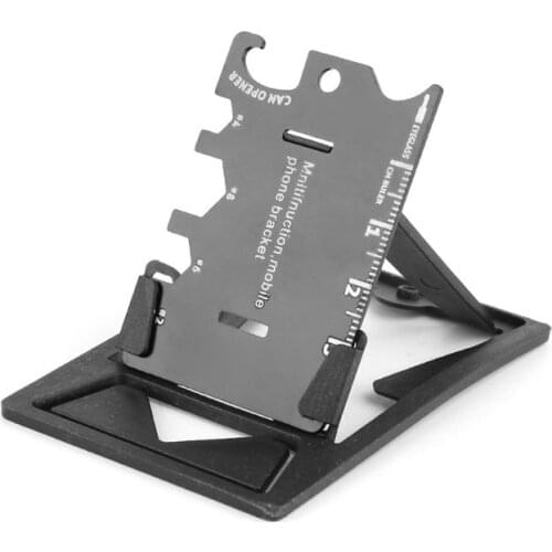 New 1 Pc Multifunction Folding Mobile Phone Bracket Mini EDC Tool Card Bottle Opener Screwdriver Wrench for Travel Outdoor