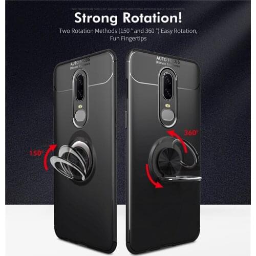 Oneplus 6 6T Case Oneplus6T Car Holder Stand Magnetic Bracket Finger Ring Silicone TPU Case Cover For One Plus 6T 6 Coque Capa