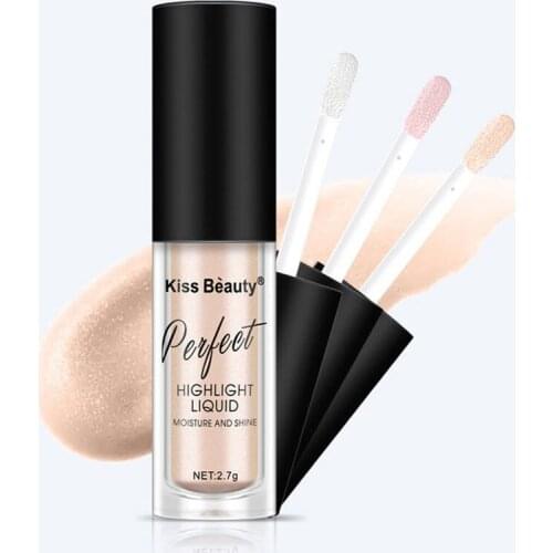 Kiss Beauty Shimmer Highlighter Illuminator Silver Gold Shimmer Light Liquid Highlighter Makeup For Face Glow Cosmetics 58417