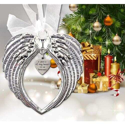 Heart Shaped Angel Wing Photo Pendant Christmas Decoration For Home Christmas Tree Ornament 2022 New Year Xmas Gift Home Decor