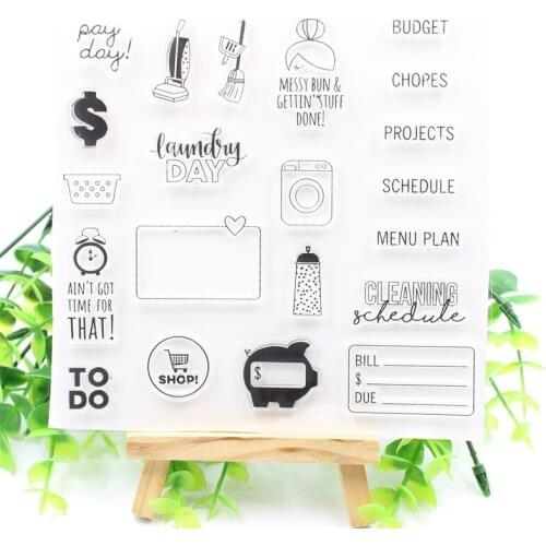 KSCRAFT Menu Plan Transparent Clear Silicone Stamps for DIY Scrapbooking/Card Making/Kids Fun Decoration Supplies