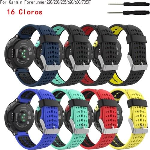 Silicone Watchband for Garmin Forerunner 235/230/620/630/735XT/235Lite Outdoor Sport Watch band Watchstrap 16 colors wirstband