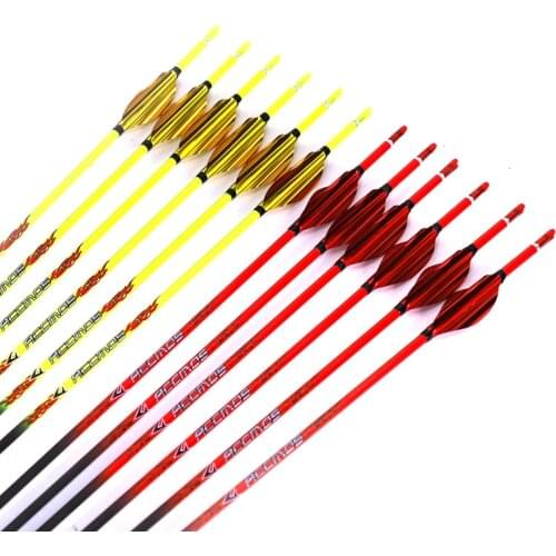 ID4.2 Archery Spiral Vanes Pure Carbon Arrow Spine 400-1000 for Compound/Recurve/Traditional bow Shooting Training