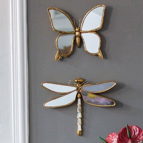 Wall decoration pendant Resin dragonfly ornaments Butterfly background Animal elements Retro Resin Living room wall decoration
