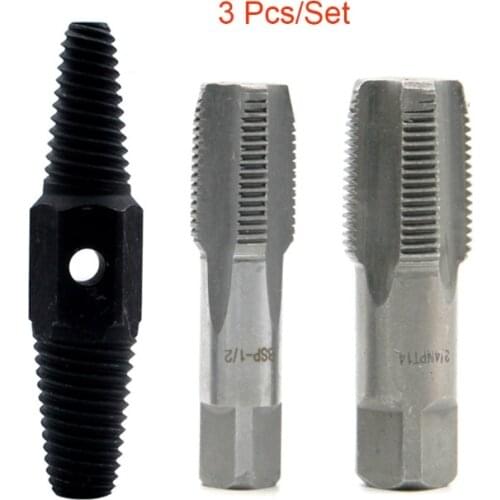 Water Pipe Extraction Pipe Thread Repair Extractor Set,3pcs 1/2 Inch 3/4 Inch Wire Screw Extractor Broken Water Pipe Thread Rep