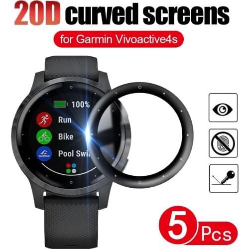 Screen Protector for Garmin Vivoactive 4 4s 20D Curved Edge Full Coverage Soft Protective Film for Garmin Active S (Not Glass)