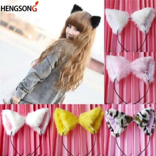 2019 New Sweat Cute Hairband For Girls Fashion Fox Plush Cat Ears Headbands Women Headwear Plush Bezel Hair Band