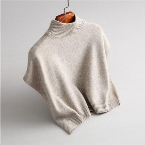 Solid Color Sleeveless Sweater Pullovers Female OL New Spring Autumn Korean Style Women Half Turtleneck Knit Sweater Top NS1292