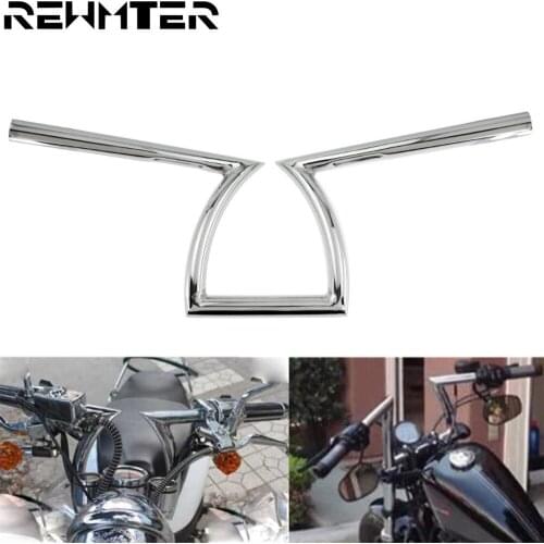 1" 25mm Motorcycle Drag Strip Handlebar Z Bars Chrome For Harley Sportster XL 883 1200 Custom For Kawasaki For Honda For Yamaha