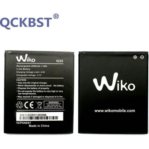 1pcs 100% high quality 5222 3.7v 2000mAh Battery For Wiko 5222 Mobile Phone
