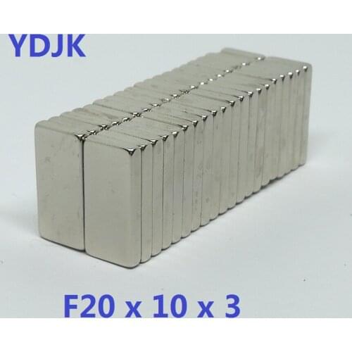 100PCS/LOT Magnet 20x10x3 Super Strong N35 Rectangular Neodymium MAGNET 20*10*3 Magnets 20 x 10 x 3