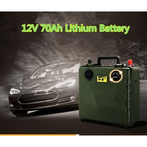 12v 70Ah multifuctional water-proof lithium battery with USB port & car cigar lighter port for camping light backup power supply