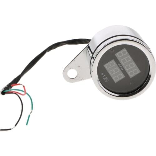2 in 1 Tachometer Voltmeter Voltage Gauge LED Meter for Motorcycle Dirtbike