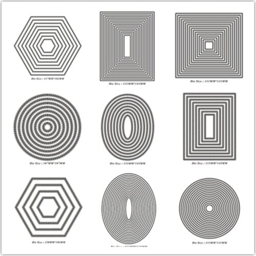 2020 Basic Border Frame Set Metal Cutting Dies for DIY Scrapbooking Photo Album Decorative Embossing Paper Card Crafts Die Cut