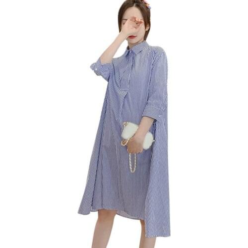 2020 Maternity Dress Clothes For Pregnant Women Fashion Loose Striped A-Line Womens Dress Elegant Dresses for Women Clothing