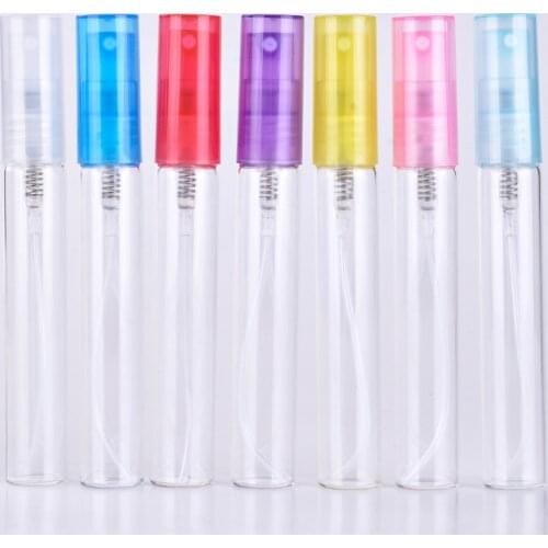 24pcs/lot 10ml Perfume spray bottle portable travel refillable perfume atomizer bottles empty glass bottle wholesale