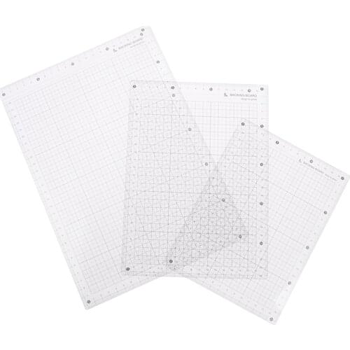 A4 A5 B5 Students Writing Desk Pad PVC Grid Sewing Cutting Mats Drawing Clipboard Measuring Supplies Transparent Ruler Board