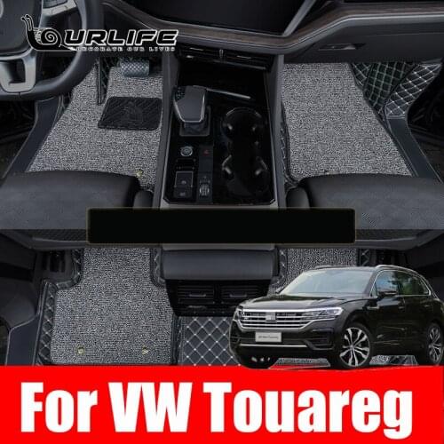 Car Mats Floor Leather Mat Carpets Styling Custom Accessories Cover Anti-Dirty For Volkswagen VW Touareg 2019 2020 2021