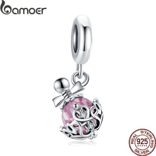 Bamoer 925 Sterling Silver Charm for Original DIY Bracelet & Bangle Vintage Perfume Bottle Charms Jewelry Bracelet SCC1734