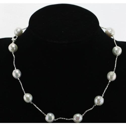 NEW 10-11mm baroque AA+ Pearl Necklace Pendant Women girl gift Natural pearl Chain New Hot Sell 25inches