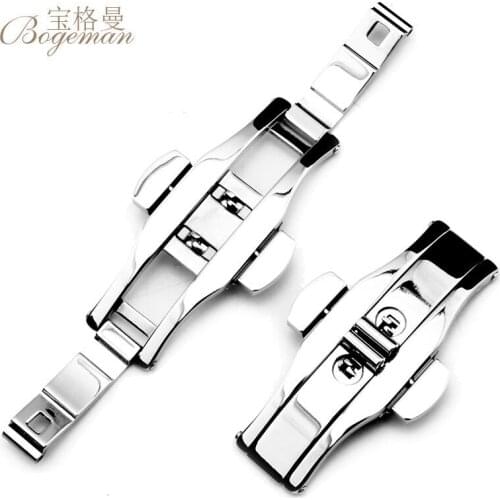 Double Button Butterfly Button 6*19, 6*21, 6*23 Watch Band Silver Steel Band Watch Band Button+tool