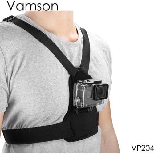 Vamson for Gopro 7 6 5 4 Accessories Elastic Body Harness Strap Chest Strap Mount for DJI OSMO Action for xiaomi Yi Camera VP204