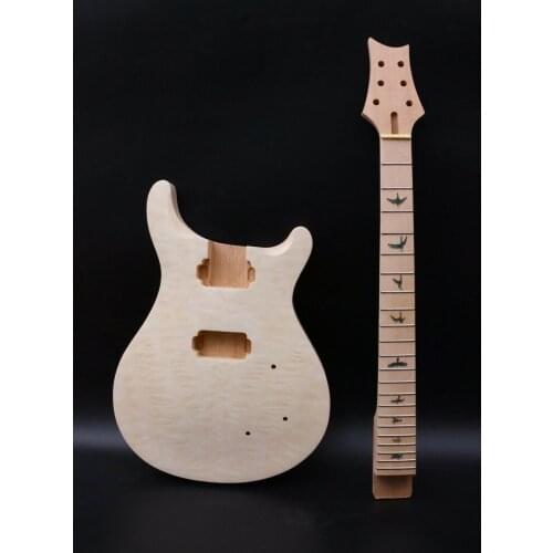 1set Guitar Kit 22fret guitar neck Mahogany Maple Bird Inlay Maple Guitar Body