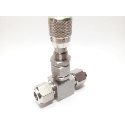 1/8" 1/4" 3/8" 1/2" 3 4 6 8 10 12mm Tube Compreesion Flow Control Microscale Needle Valve 304 Stainless Steel