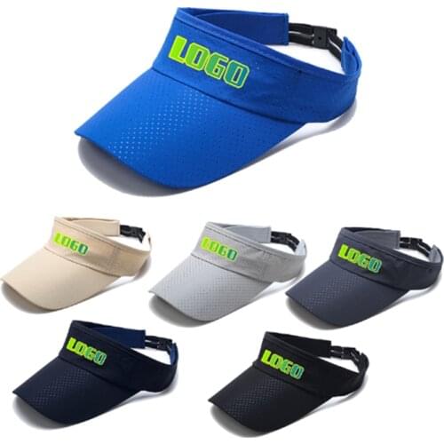 Custom logo Anti-UV Womens Golf Sun Hats Summer Men Adjustable Baseball Caps Beach Empty Top Sports Cap Running Visor Hat