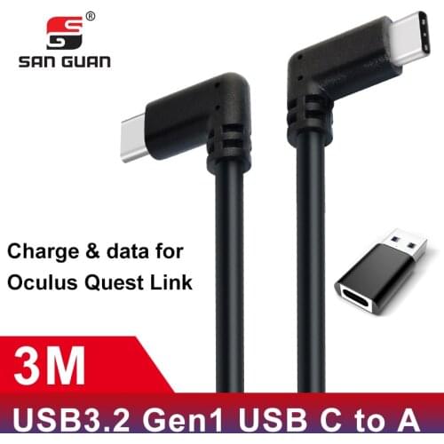 5M Oculus Link Cable USB 3.1 Fast Charge Cord Oculus Link VR Headset 5GB Super Speed Data 60W Fast Charge & USB C to A Adapter