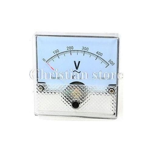 Class 2.5 AC 0-500V Screw Mounted Square Voltage Volt Test Meter Voltmeter