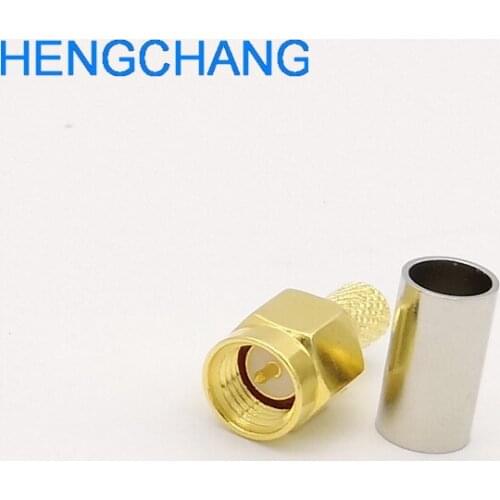 100pcs/lot SMA Male Connector SMA Male Plug RF Coaxial Connector Crimp For RG58 LMR195 RG-400 RG-142 50-3 Cable RF SMA connector
