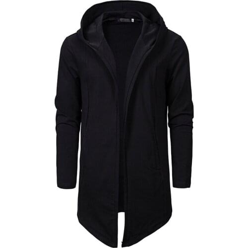 LUCLESAM men fashion Hooded cardigan male loose streetwear dark hoodies moletom masculino